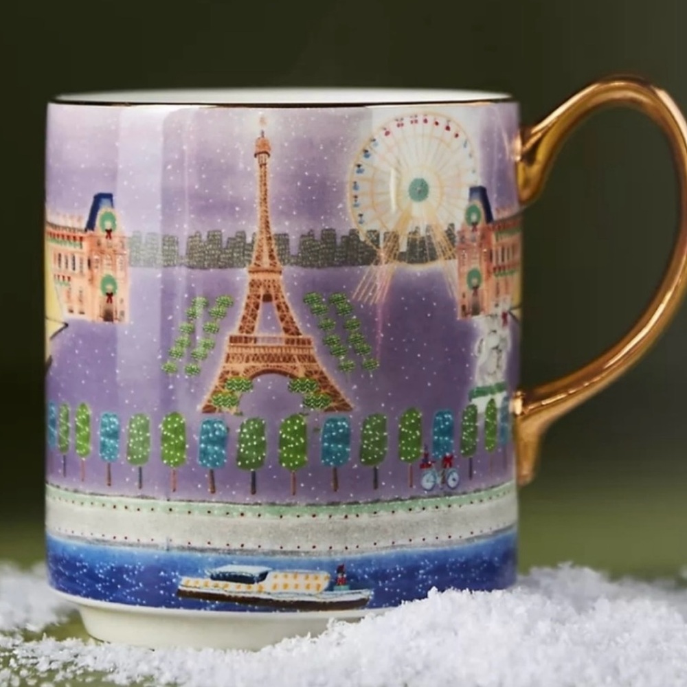 Anthropologie 2023 Paris Holiday in the City Mug
